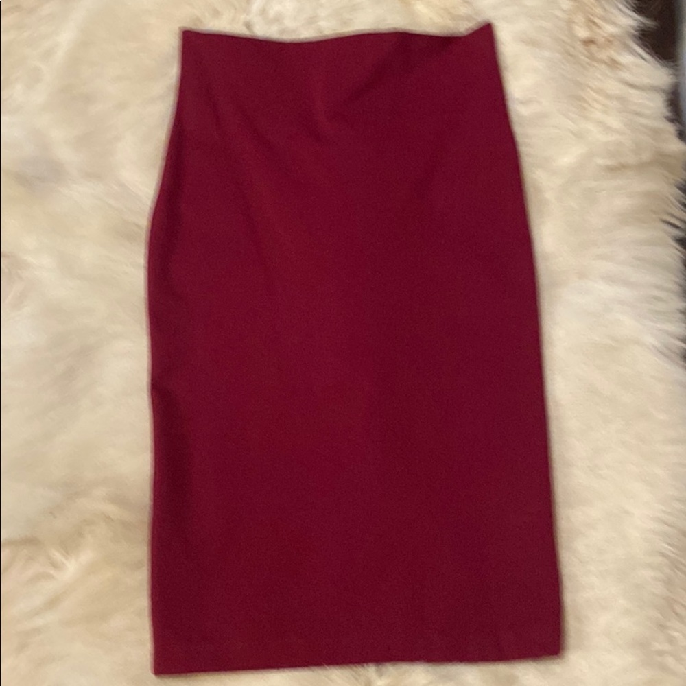 Burgundy spandex pencil skirt